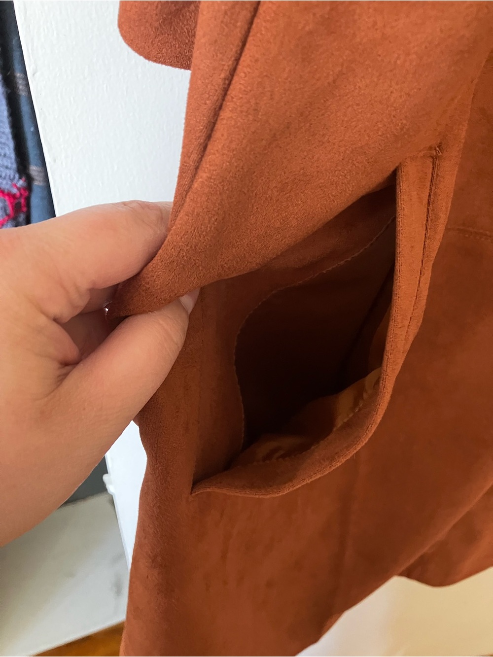 Eloquii Burnt Orange Suede Shirt Dress - Picture 4 of 7